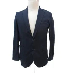 エドウィン EDWIN テーラードジャケット ミドル丈 シングルボタン デニム風 M ネイビー 紺 /SM8 ■GY61