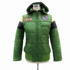 ヒステリックグラマー HYSTERIC GLAMOUR 中綿ジャケット ミドル丈 フード付き ワッペン ナイロン F マルチカラー 緑 グリーン 2AB-6320 /HO16 ■GY01のサムネイル