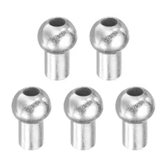 PATIKILケーブルボールストッパー5個セットステンレス製ジムマシンアクセサリー5mmケーブルフィットネス機器ワイヤーロープポートジョイント交換部品ホームジムマシン用シルバー