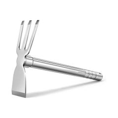 鍬ステンレス製くわ三本鍬草削鍬土起こし器片手鋤土寄せ草削り掘り園芸用農具平鍬