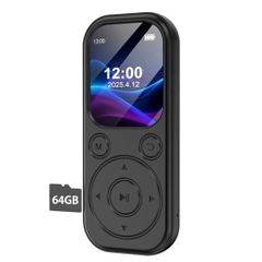 KOVCDVIMP3 플레이어 64GBBluetooth5.3mp3 플레이어 최대 128GB의 SD 카드 대응 HIFI 음질 음악 플레이어 소형 초경량 OTG 기능 디지털 오디오 플레이어