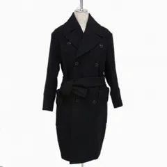 美品 15AW◇DSQUARED2 ラムウール ダブルブレストコート  コクーンコート ベルト付 ブラック ディースクエアード レディース イタリア製