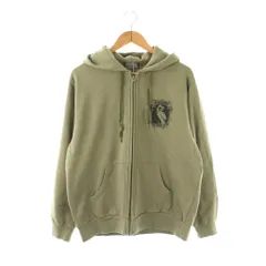 ヒステリックグラマー HYSTERIC GLAMOUR 24SS HYSTERIC VIBES パーカー ジップアップ スウェット XL カーキ /CX ■OS