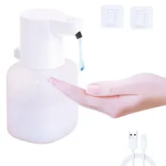 ソープディスペンサーハンドソープ自動泡吐出量4段階調420ml壁掛けノータッチオートディスペンサー充電式IPX5防水ディスペンサー