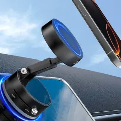 imluckies真空磁気吸着式スマホスタンド【360°回転+超強力N54磁石】折りたたみ式マグネットホルダー角度調整可能車載ホルダー片手操作iPhone16/15/14/13/12とAndroid対応多機種(ブラック)