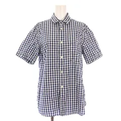 コムデギャルソンシャツ COMME des GARCONS SHIRT シャツ ブラウス 半袖 レギュラーカラー ギンガムチェック柄 S 紺 ネイビー /BBのサムネイル