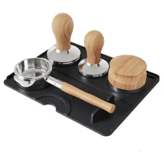 タンパーマットコーヒータンパーマットエスプレッソマットシリコン製耐熱滑り止めコーヒー用品テーブルやホルダーを保護(黒25x20)