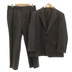 バーバリー ロンドン BURBERRY LONDON スーツ セットアップ テーラードジャケット パンツ シングル AB5 ストライプ 2B 総裏地 サイドベンツ ツータック 茶 ブラウン 白 ホワイト /GV ■GY50