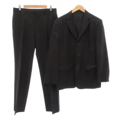 コムサデモードメン COMME CA DU MODE MEN スーツ セットアップ テーラードジャケット パンツ ストライプ L 3B センターベント 総裏地 黒 ブラック /GV