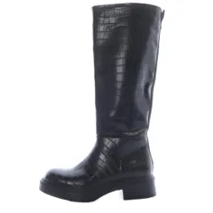 ザラ ZARA 型押し ロングブーツ レザー 36 黒