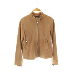 エンメティ EMMETI スエード ライダースジャケット ブルゾン やぎ革 38 ブラウンベージュ /CX ■OS