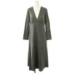 ザラ ZARA MIDI DRESS ワンピース 長袖 ロング XS グレー /NR ■OS