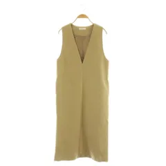 ナチュラルビューティーベーシック NATURAL BEAUTY BASIC Vネックストレートジャンスカ ジャンパースカート ワンピース ロング ノースリーブ PS ベージュ /MY ■OS