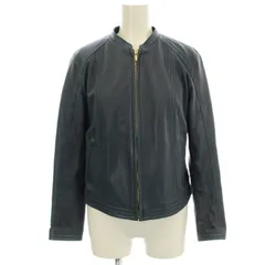 トゥモローランドコレクション TOMORROWLAND collection ラムレザー ジップアップブルゾン 14-07-74-07001 羊革 レザー ジャケット 36 ネイビー 紺 /☆G