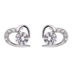 キラキラ　ハート　ピアス　CZ ジルコニア　シルバー　S925刻印【両耳セット】