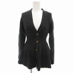 ザラ ZARA カーディガン フィットウエストニット セーター Vネック 長袖 S ダークグレー /AE