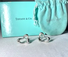 美品 TIFFANY ティファニー エルサペレッティ オープンハート クリップ式 ラージサイズ イヤリング 鏡面スターリングシルバー SV925