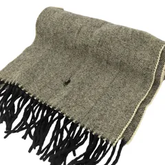 ポロバイラルフローレン Polo by RALPH LAUREN 90s ポニー刺繍 ラムウール100 ヘリンボーン フリンジ マフラー メンズ 表記無 