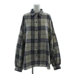 サマンサモスモス SM2 起毛チェック シャツ F 白 ホワイト 青 ブルー /AB ■OS