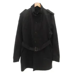 レミュー LES MUES トレンチコート スタンドカラー ミドル ベルト付 L 黒 ブラック /GV ■GY17