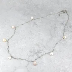 淡水 パール チェーン ネックレス ライス パール デザイン