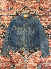 【 4th BIG E / Levi's 70505 / 60s 70s USA 】 リーバイス　デニムジャケット　不均等V　濃紺　鬼ヒゲ　ハチノス　《 SIZE 42 》