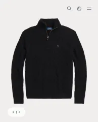 未使用 ポロ ラルフローレン ケーブル ウール カシミア セーター ニット ブラック L