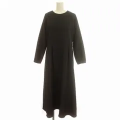 ナノユニバース nano universe ワンピース エンボス加工 ロング 長袖 F 黒 ブラック /☆G