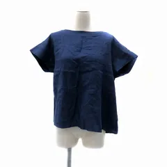 アーバンリサーチ ドアーズ URBAN RESEARCH DOORS 25SS リネンバックタックブラウス ラウンドネック フレンチスリーブ 麻 リネン M 紺 ネイビー DRA5-23E114 /HO36