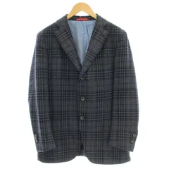 イザイア ISAIA CORTINA テーラードジャケット チェック カシミヤ混 背抜き ブレザー 48 グレー /☆Gのサムネイル