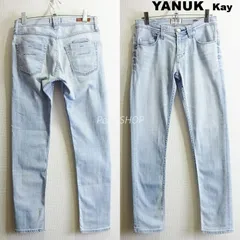 YANUK ヤヌーク Kay W70cm / W23 / M ストレッチ ボーイズスリムデニム レディース アイスブルー 日本製