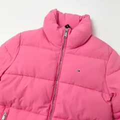 中古 トミーヒルフィガー ジーンズ レディース ピンク パファー ダウン xs