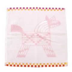 エルメス HERMES カレ タオル アニモー ナッテ ハンドタオル ハンカチ ピンク 白 ホワイト /XZ ■GY11