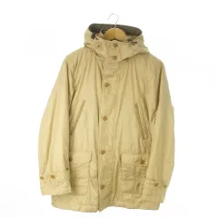 クロコダイル CROCODILE 中綿ジャケット ジップアップ フーディ ロゴ 中綿ライナー付き M ベージュ /AO11 ■GY99