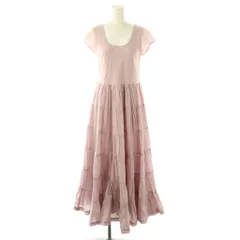 マリハ MARIHA ギャザーインド綿ノースリーブワンピース ティアード 38 スモークピンク /ES ■OS