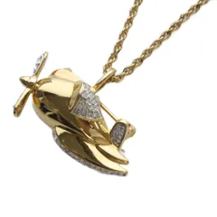 スワロフスキー SWAROVSKI ネックレス ペンダント 飛行機モチーフ ゴールド色 /YO17 ■GY14