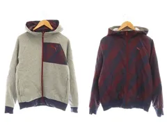 プーマ PUMA リバーシブル スウェットパーカー ジップアップ M グレー 紺 ネイビー /AT ■OS