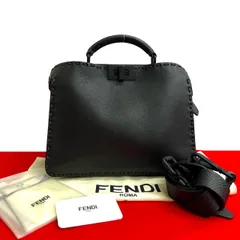 極 美品 FENDI フェンディ ピーカブー アイシーユー スモール レザー 本革 2way ショルダーバッグ ハンドバッグ ブラック 黒 95414