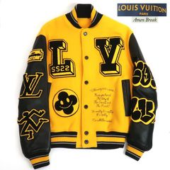 LOUIS VUITTON 22SS レザー エンブロイダリー バーシティ スタジアム ジャケット RM221 IZ3 HML81E 46 スタジャン Amen Break ヴァージルアブロー  ルイヴィトン ◆送料込◆質屋-11585
