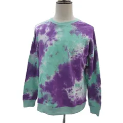 ジャーナルスタンダード レリューム JOURNAL STANDARD relume トレーナー スウェット L 黄緑 ライトグリーン パープル 紫 タイダイ柄 ラウンドネック /YS29 ■GY61