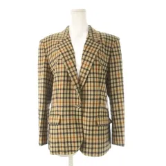 ダックス DAKS テーラードジャケット シングル ウール チェック 13 茶 ブラウン /CK11 ■GY60