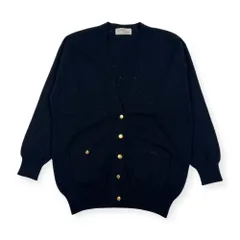 カシミヤ100% Pearls&cashmere パールズカシミヤ 金ボタン ニット カーディガン L/ブラック レディース