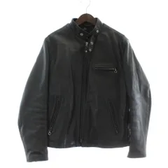 ショット SCHOTT 1-800-54-ARROW ライダースジャケット 革ジャン アウター 牛革 レザー シングル ボアライナー付き ジップアップ 40 L 黒 ブラック /XZ ■GY18