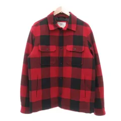 ウールリッチ WOOLRICH 美品 ALASKAN WOOL CHECK OVERSHIRT CPOシャツ ダウンジャケット バッファローチェック L レッド ブラック /UOのサムネイル