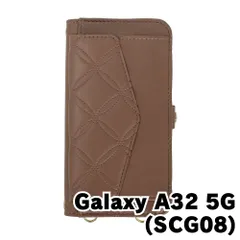 【新品未使用】 Galaxy A32 5G SCG08 ストラップ付き 手帳型スマホ ケース ショルダー (カバー色ブラウン) カード収納 鏡付き ミラー 可愛い カバー おしゃれ 韓国 myones-case025-scg08-br