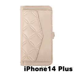 【新品未使用】 iPhone14 Plus ストラップ付き 手帳型スマホ ケース ショルダー (カバー色アイボリー) カード収納 鏡付き ミラー 可愛い カバー おしゃれ 韓国 myones-case025-ip14plus-iv