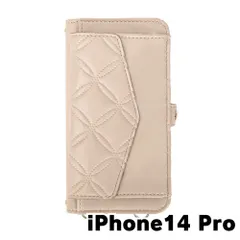 【新品未使用】 iPhone14 Pro アイフォン14プロ ストラップ付き 手帳型スマホ ケース ショルダー (カバー色アイボリー) カード収納 鏡付き ミラー 可愛い カバー おしゃれ 韓国 myones-case025-ip14pro-iv