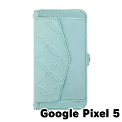 【新品未使用】 Google Pixel 5 ピクセル5 ストラップ付き 手帳型スマホ ケース ショルダー (カバー色ミント) カード収納 鏡付き ミラー 可愛い カバー おしゃれ 韓国 myones-case025-pixel5-mi