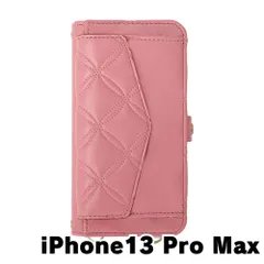 【新品未使用】 iPhone13 Pro Max ストラップ付き 手帳型スマホ ケース ショルダー (カバー色ピンク) カード収納 鏡付き ミラー 可愛い カバー おしゃれ 韓国 myones-case025-iphone13max-pk