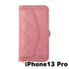 【新品未使用】 iPhone13 Pro アイフォン13プロ ストラップ付き 手帳型スマホ ケース ショルダー (カバー色ピンク) カード収納 鏡付き ミラー 可愛い カバー おしゃれ 韓国 myones-case025-iphone13pro-pk